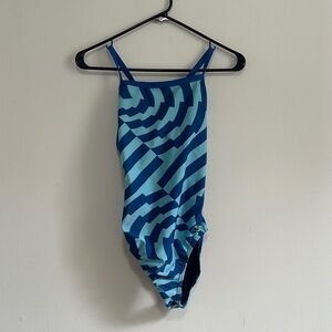 Speedo Women's Blue Vortex Maze Training Swim Suit